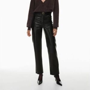 Aritzia Melina Black Leather Pants size 6